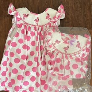 Poppy Kids Co smocked flamingo dress